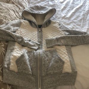 Abercrombie quilted Sherpa hoodie zip up